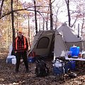 Our tent camp in the Ozark mountains with my friend James from New Zealand.